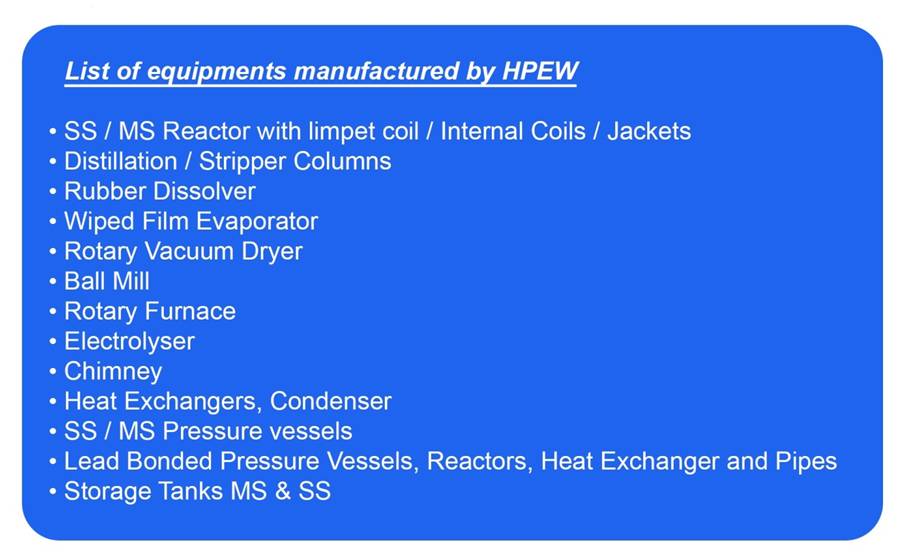 Equipments manufactured by us